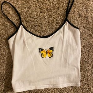 Shein Butterfly Graphic Cropped Cami Top